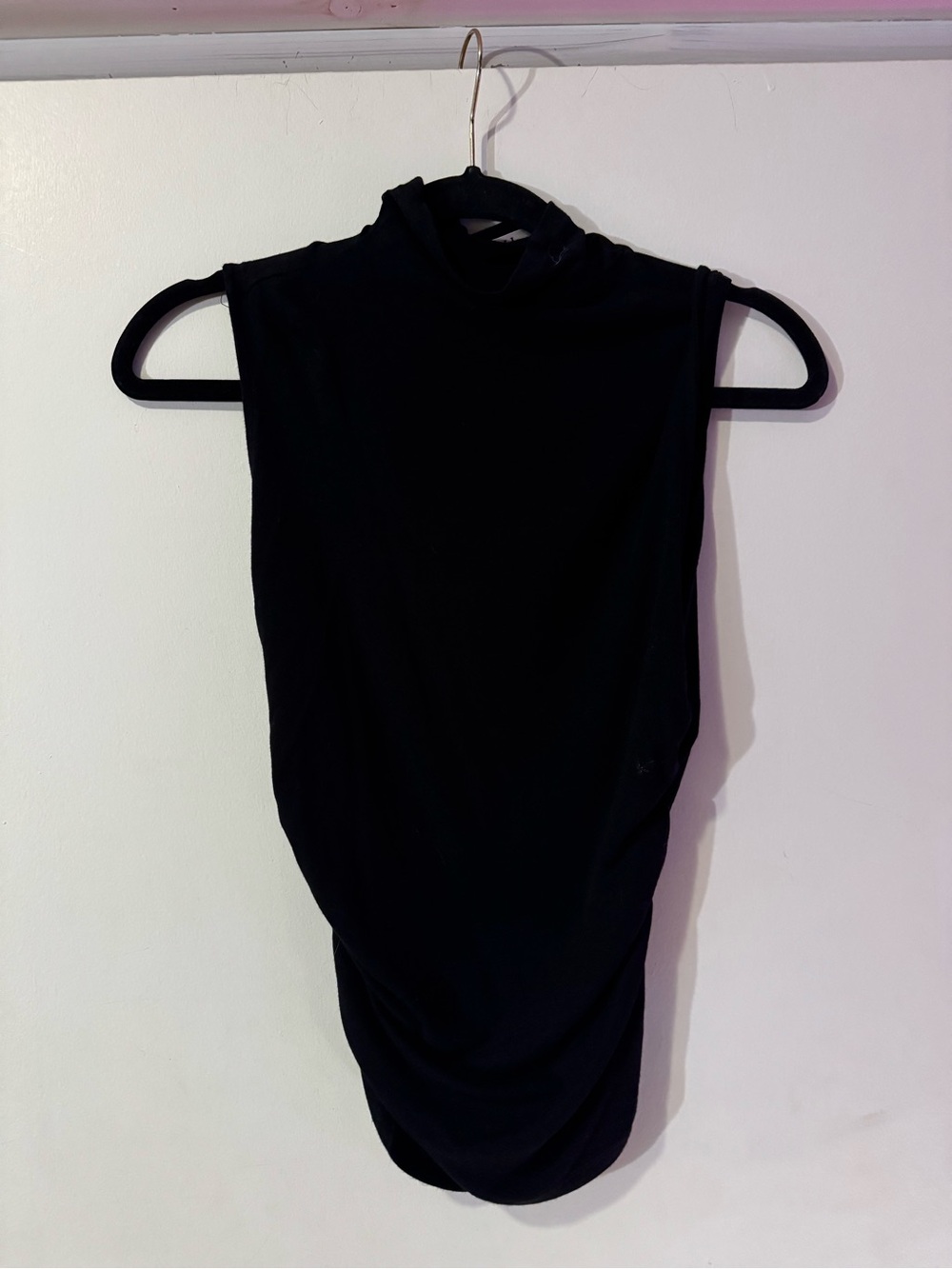 Sleeveless Black Mock Neck Top